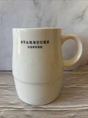 Starbucks White Barrel Coffee Mug 4.5"